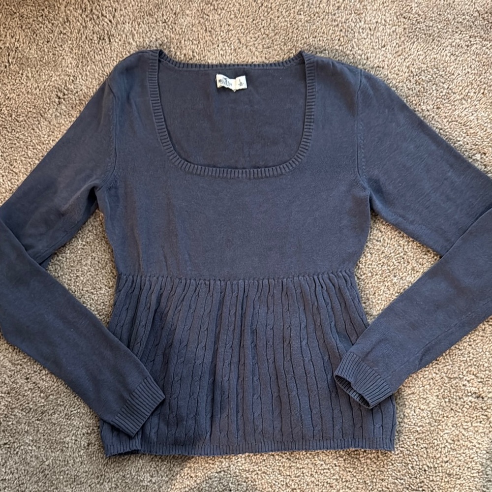 Hollister Dark Blue Ribbed Sweater